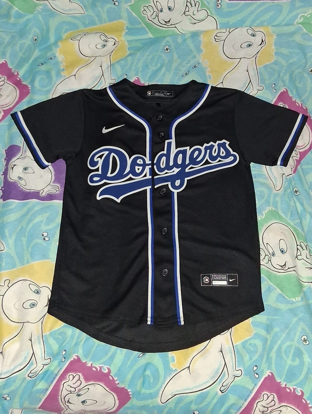 Nike Authentic Sewn Los Angeles Dodgers Black Baseball Jersey LA MLB